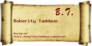 Boberity Taddeus névjegykártya